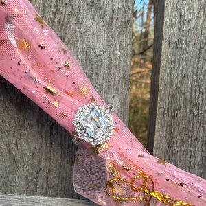 CZ Vintage Inspired Oval Halo Statement Ring
